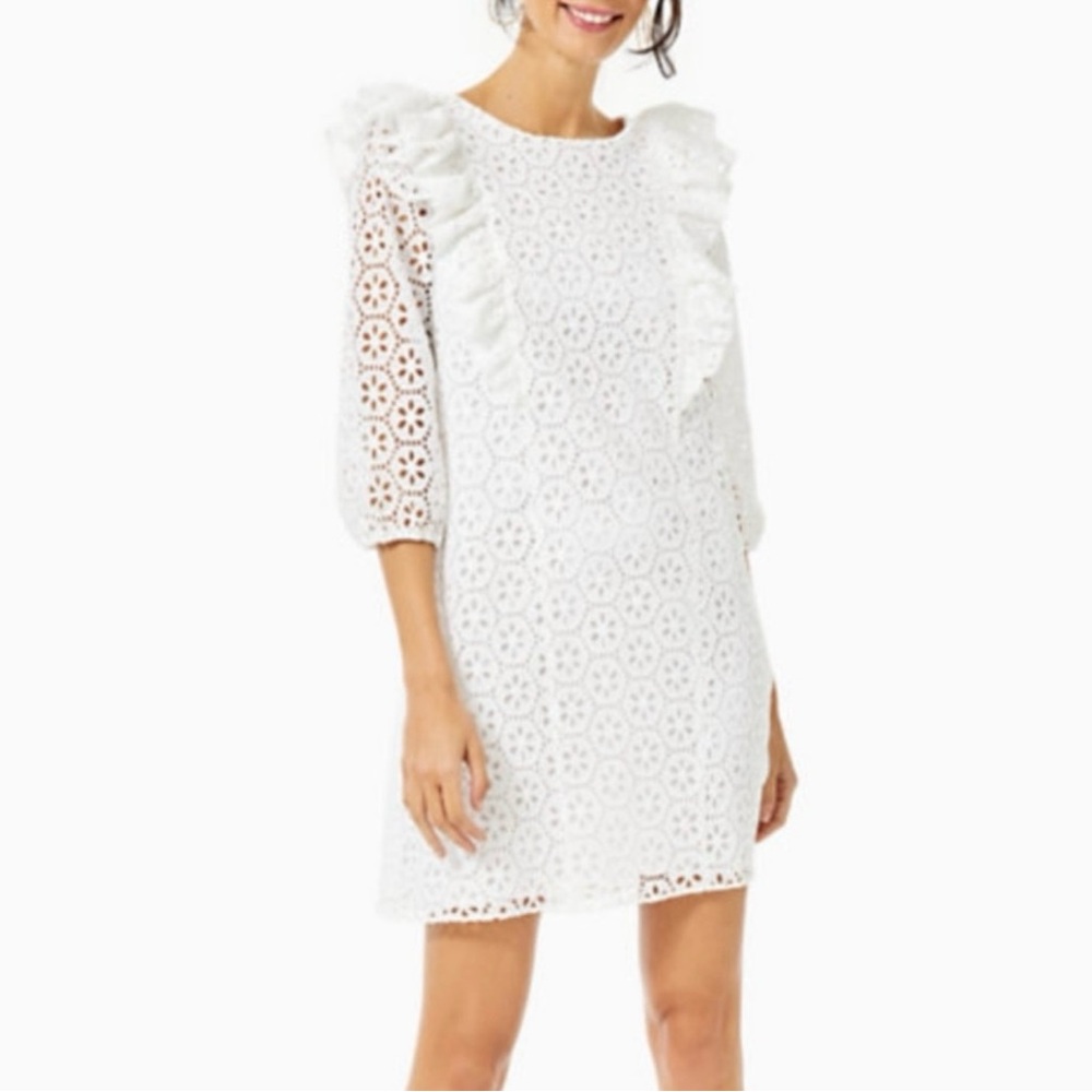 Lilly Pulitzer Elegant Petite Sand Dollar White Lace Dress